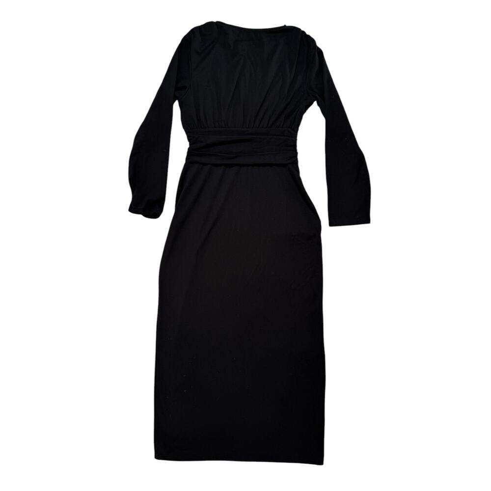 VEILED COLLECTION *NEW* Black Blake Ruched Waist Maxi Dress Size Medium Modest - Picture 5 of 12